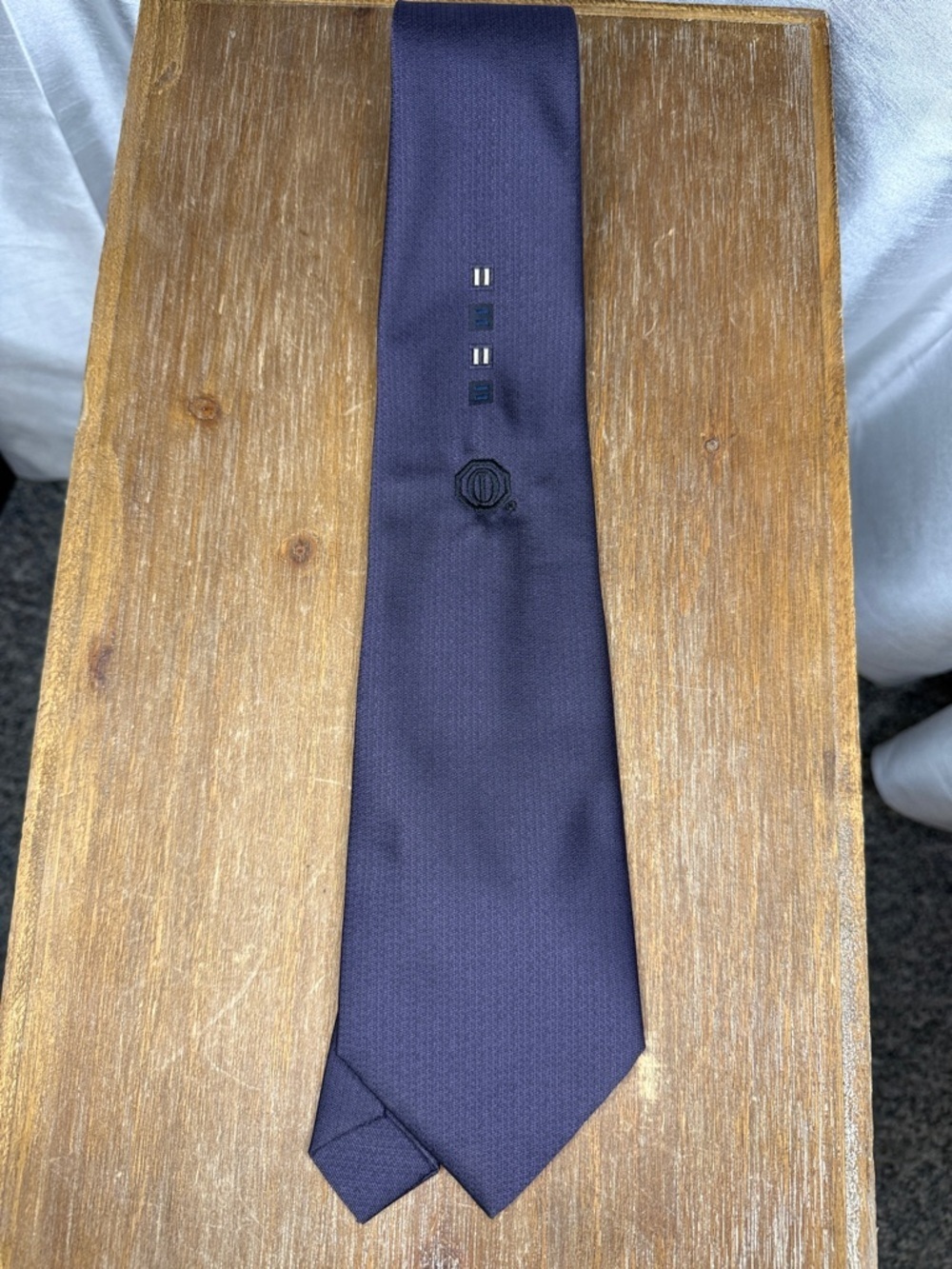 Callini Geometric Accent Motif Tie Minimalist Preppy Office Solid Muted Purple